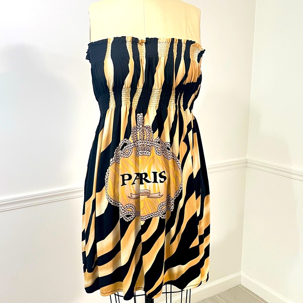 Sundress swimsuit coverup Paris style design nylon stretch tub dress